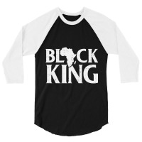 Black King African Map Vintage History Month Pride Men Gift 3/4 Sleeve Shirt | Artistshot