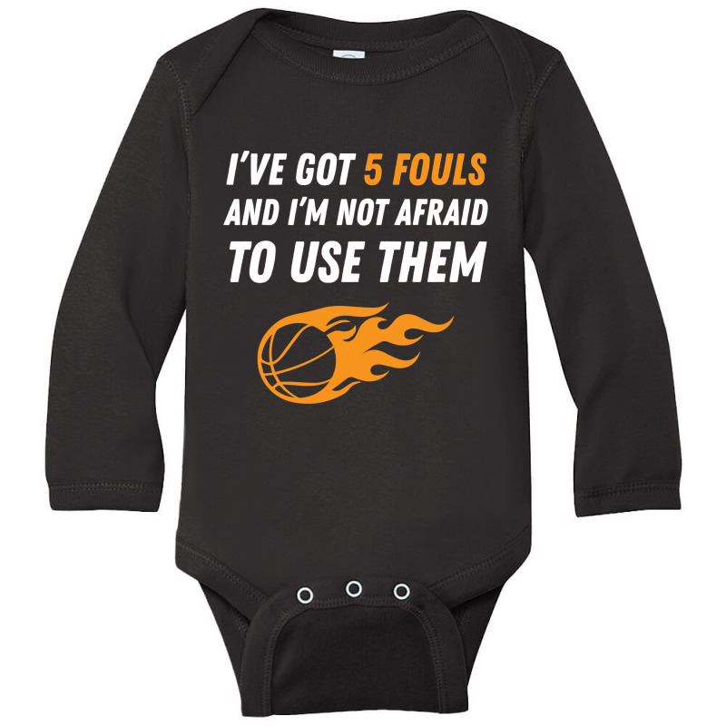 Funny Basketball  5 Fouls Long Sleeve Baby Bodysuit by ScottArtist | Artistshot