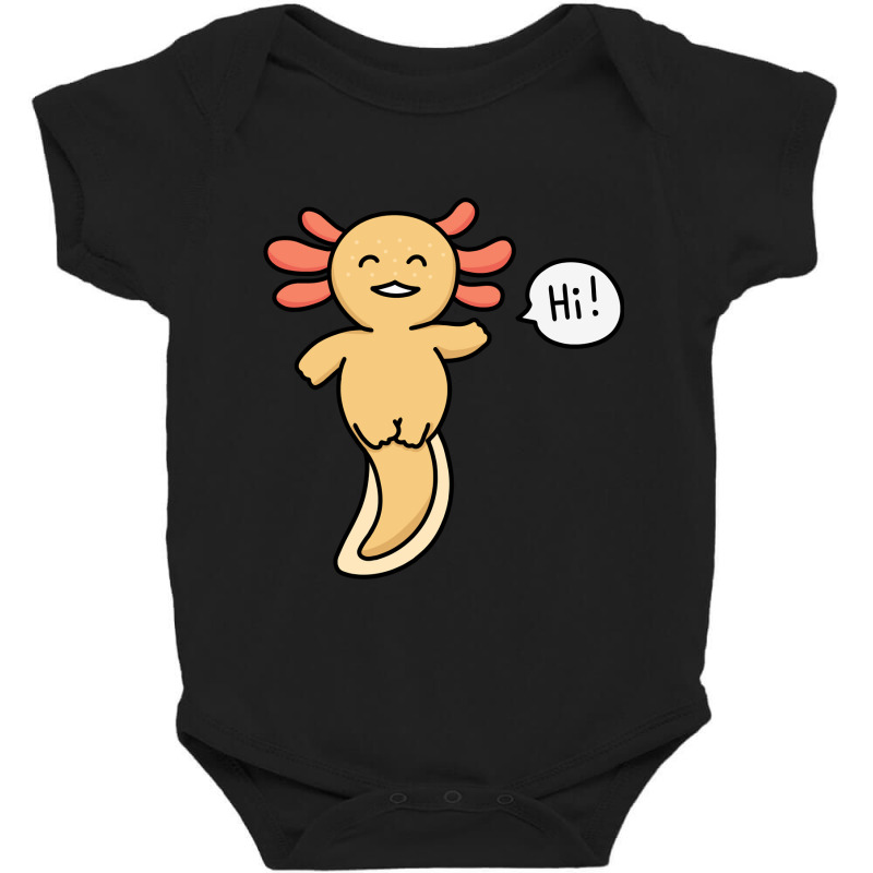 Golden Albino Axolotl (yellow Axolotl) Saying Baby Bodysuit | Artistshot