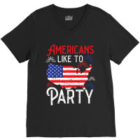 Trending Americans Like To Party America Usa Patriotic V-neck Tee | Artistshot