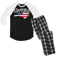 Stanfield North Carolina Usa State America Travel T Shirt Men's 3/4 Sleeve Pajama Set | Artistshot