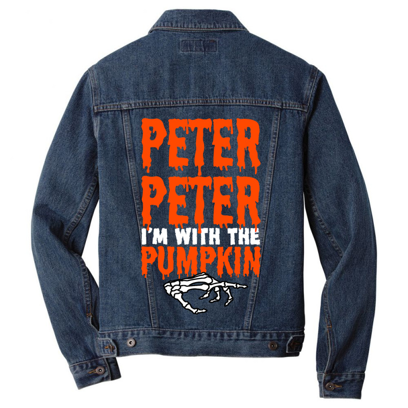 Peter I M With The Pumpkin Halloween Costume Couple Men Denim Jacket | Artistshot