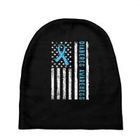 T1d Blue Ribbon Usa Flag Type 1 Diabetes Awareness Month T Shirt Baby Beanies | Artistshot