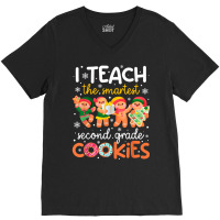 I Teach The Smartest Second Grade Cookies Teacher Christmas T Shirt V-neck Tee | Artistshot