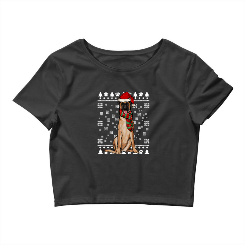 Belgian Malinoi Dog Santa Hat Xmas 1 Crop Top by MaryWright | Artistshot