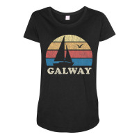 Galway Vintage Sailboat 70s Throwback Sunset Maternity Scoop Neck T-shirt | Artistshot