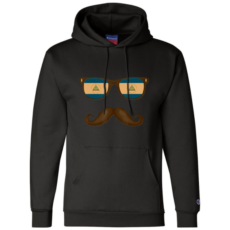 Hot Trend Nicaraguan Flag Sunglasses Mustache Nicaragua Champion Hoodie | Artistshot