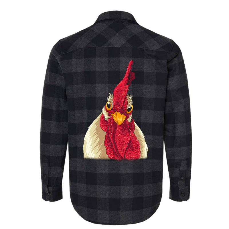 Chicken Face With Staring Eyes, Comb & Wattles Flannel Shirt by laurynvanhoose | Artistshot