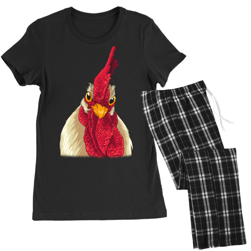 Chicken Face With Staring Eyes, Comb & Wattles Women's Pajamas Set by laurynvanhoose | Artistshot