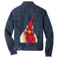 Chicken Face With Staring Eyes, Comb & Wattles Men Denim Jacket | Artistshot