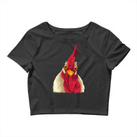 Chicken Face With Staring Eyes, Comb & Wattles Crop Top | Artistshot