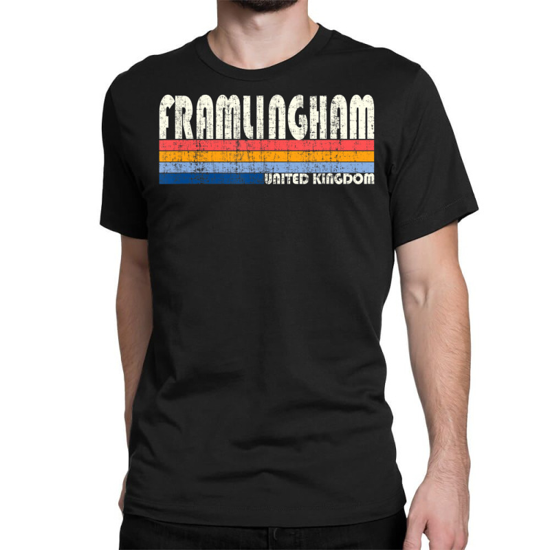 Retro Vintage 70s 80s Style Framlingham, United Kingdom Classic T-shirt by hongquangd | Artistshot