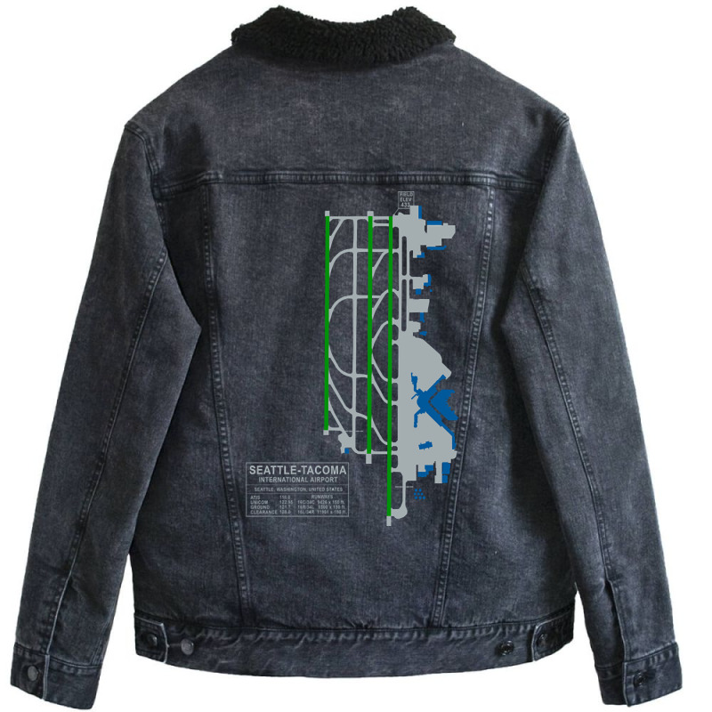 Trending Sea Seatac Seattle Airport Art Unisex Sherpa-Lined Denim Jacket by seifertmurryq3jmxs | Artistshot