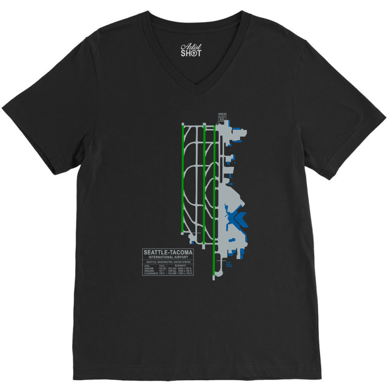 Trending Sea Seatac Seattle Airport Art V-Neck Tee by seifertmurryq3jmxs | Artistshot