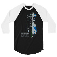 Trending Sea Seatac Seattle Airport Art 3/4 Sleeve Shirt | Artistshot