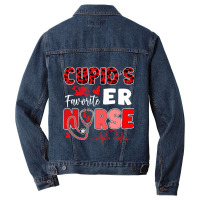 Cupid S Favorite Er Nurse Medical Valentine Day Nursing Men Denim Jacket | Artistshot