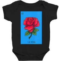 Womens Mexican Lottery La Rosa Rose Game Of Mexico Latino Design Vneck Baby Bodysuit | Artistshot