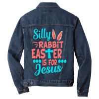 Christians Cute Silly Rabbit Easter Is For Jesus Men Denim Jacket | Artistshot