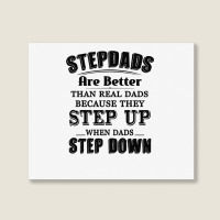 Stepdads Are Betters Than Real Dad Step Down Funny Gifts Landscape Canvas Print | Artistshot