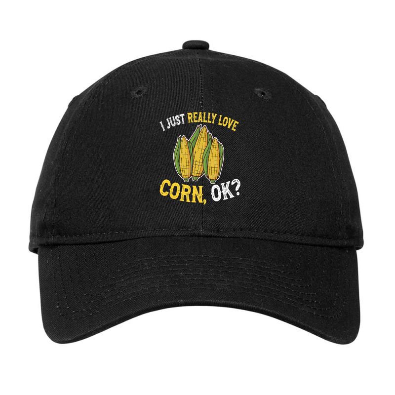 I Love Corn Ok  Cute And Funny Corn On The Cob Adjustable Cap | Artistshot