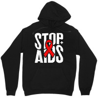 Word Aids Days Stop Aids Red Awareness Ribbon Hiv Month T Shirt Unisex Hoodie | Artistshot