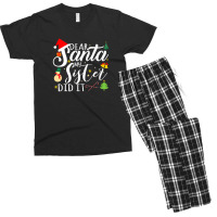 Dear Santa My Sister Did It Funny Santa Christmas Xmas Men's T-shirt Pajama Set | Artistshot