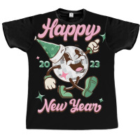 Happy Mirror Ball Happy New Year 2023 Retro Disco Holiday Graphic T-shirt | Artistshot