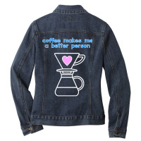 Coffee Maker Ladies Denim Jacket | Artistshot