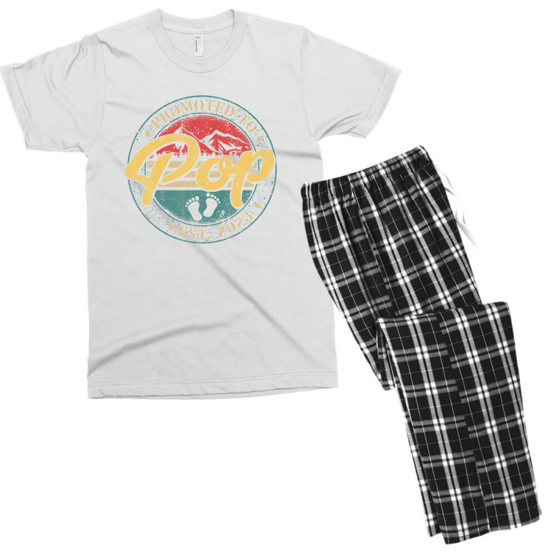 Mens Vintage New Grandpa Promoted To Pop 2023 Baby Announcement Men's T-shirt Pajama Set | Artistshot