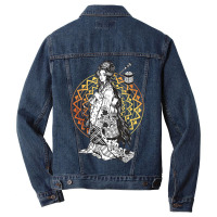 Japanese Geisha In Kimono Tokyo Floral Mandala Men Denim Jacket | Artistshot