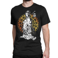 Japanese Geisha In Kimono Tokyo Floral Mandala Classic T-shirt | Artistshot