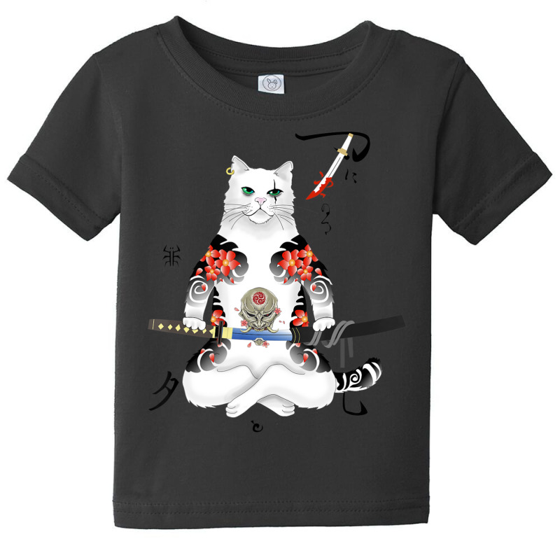 Japanese Samurai Cat Katana Ninja Yakuza Tattoo Baby Tee by Min09 | Artistshot