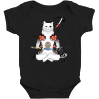 Japanese Samurai Cat Katana Ninja Yakuza Tattoo Baby Bodysuit | Artistshot