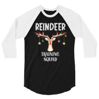 Reindeer Training Squad Funny Christmas Matching Family 3/4 Sleeve Shirt | Artistshot