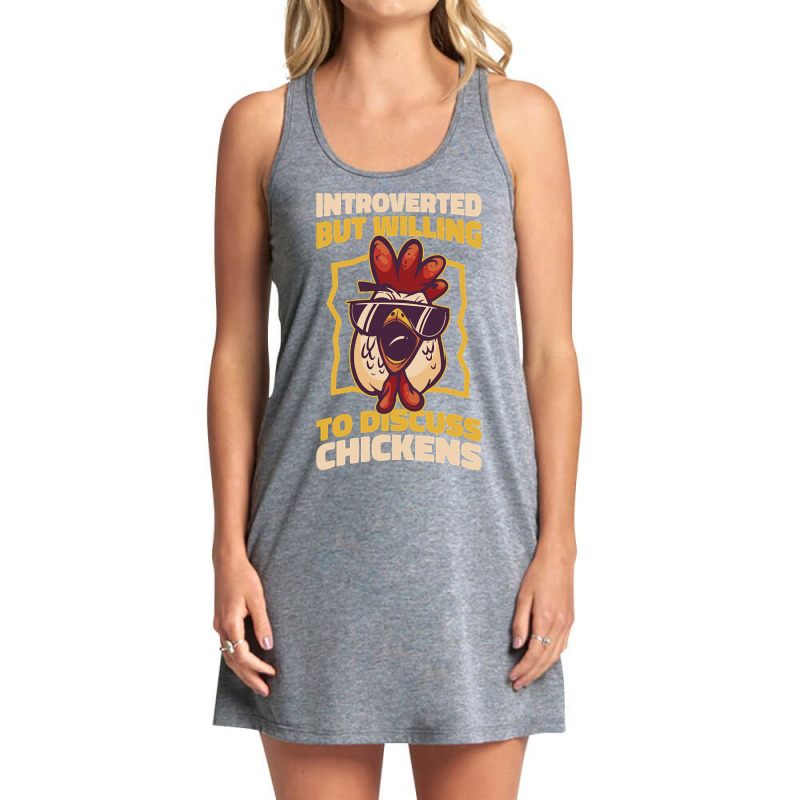 Introverted Chickens Funny Introvert Gift Tank Dress by Crews Micki | Artistshot