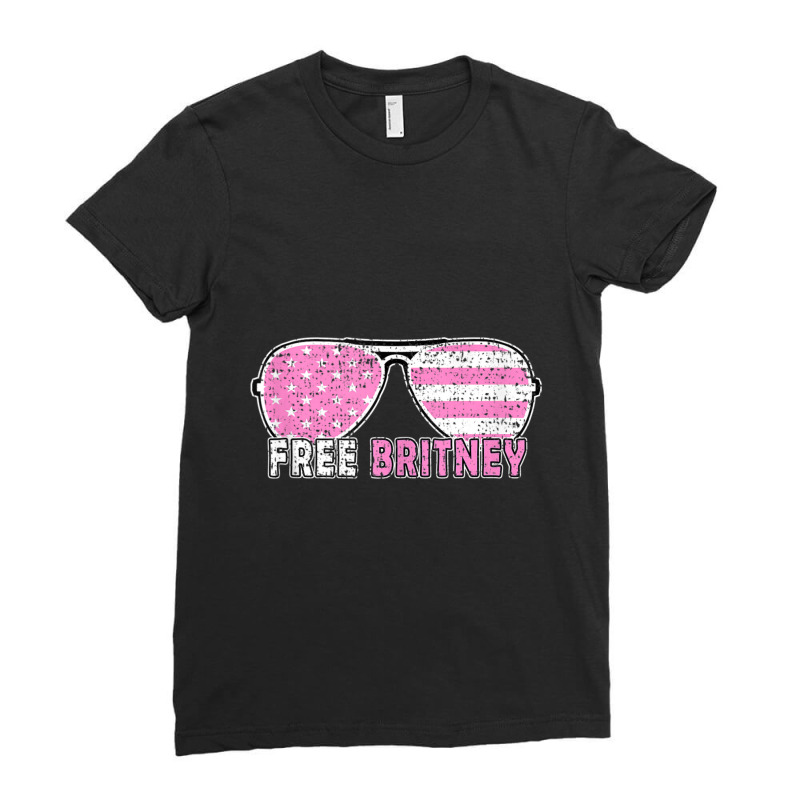 Trending Free Britney Movement Vintage Us Flag Hot (2) Ladies Fitted T-Shirt by femalesbaubles | Artistshot