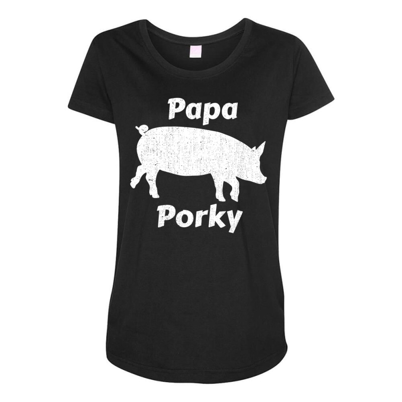 Trending Papa Porky Pig Daddy Father Hog Pork Maternity Scoop Neck T-shirt by yumgaugeteuda | Artistshot