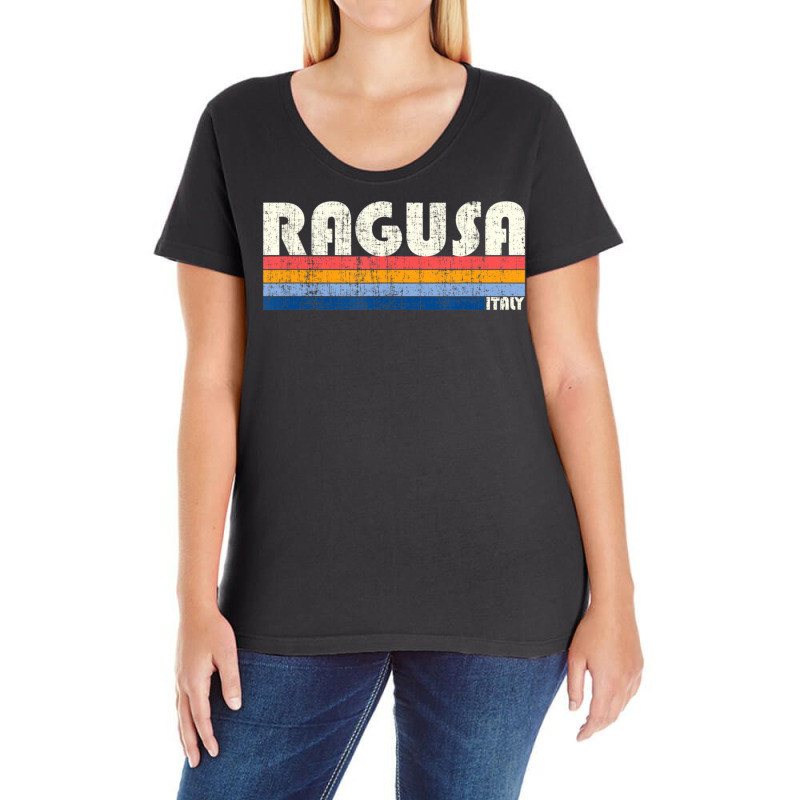 Retro Vintage 70s 80s Style Ragusa, Italy Ladies Curvy T-Shirt by hongquangd | Artistshot