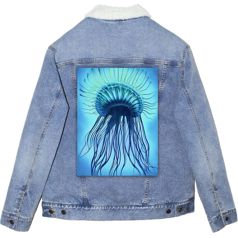 Jellyfish Artwork Marine Unisex Sherpa-lined Denim Jacket | Artistshot