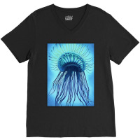 Jellyfish Artwork Marine V-neck Tee | Artistshot