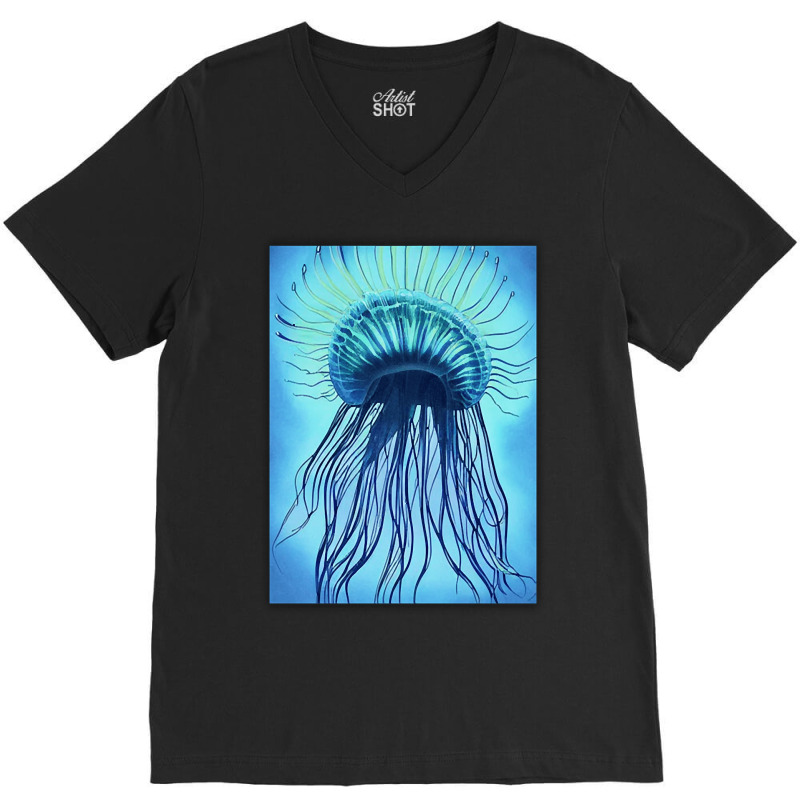 Jellyfish Artwork Marine V-neck Tee | Artistshot