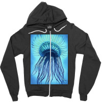 Jellyfish Artwork Marine Zipper Hoodie | Artistshot