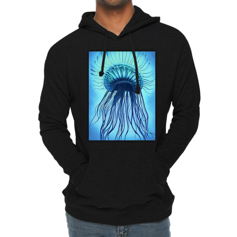 Jellyfish Artwork Marine Lightweight Hoodie | Artistshot