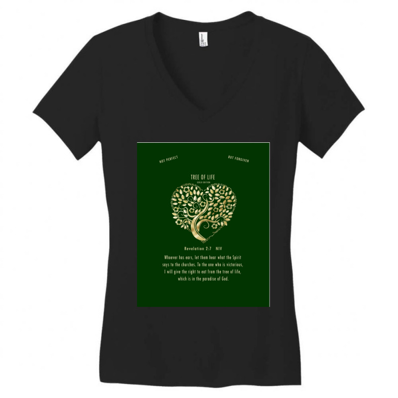 Christian Bible Verse Tree Of Life Revelation 27 3 Women's V-Neck T-Shirt by KelliBrimner | Artistshot