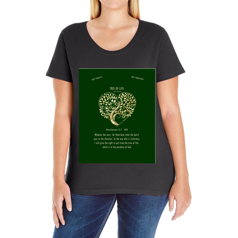 Christian Bible Verse Tree Of Life Revelation 27 3 Ladies Curvy T-Shirt by KelliBrimner | Artistshot