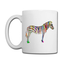 Trending Rainbow Zebra Striped Horse In Sunglasses Coffee Mug | Artistshot