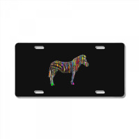 Trending Rainbow Zebra Striped Horse In Sunglasses License Plate | Artistshot