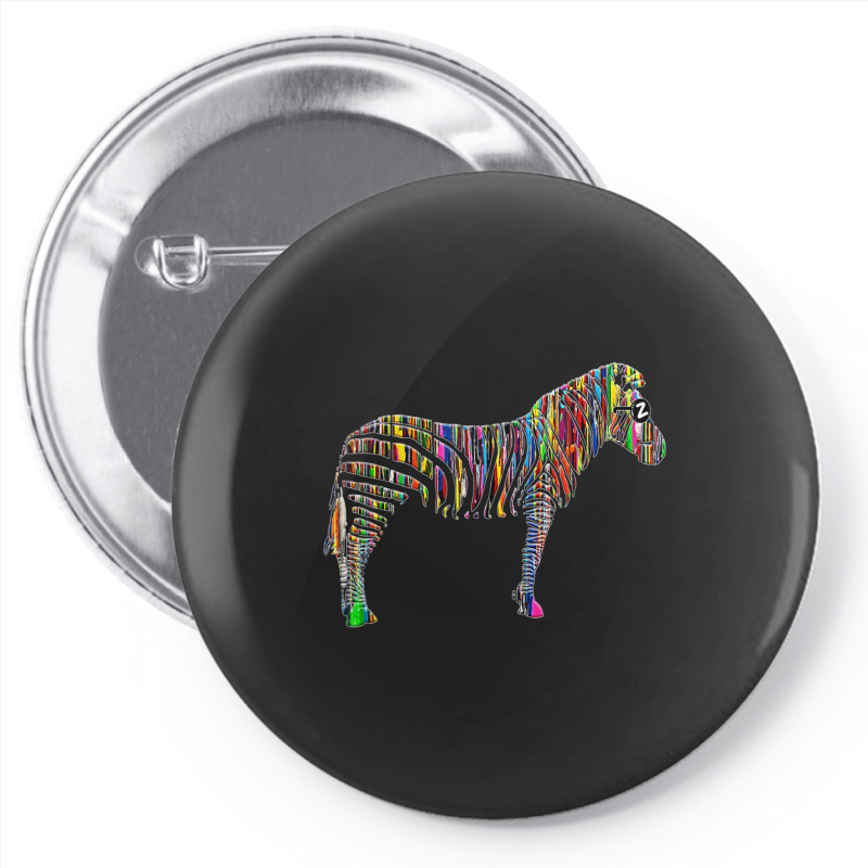 Trending Rainbow Zebra Striped Horse In Sunglasses Pin-back Button | Artistshot