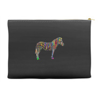 Trending Rainbow Zebra Striped Horse In Sunglasses Accessory Pouches | Artistshot