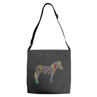 Trending Rainbow Zebra Striped Horse In Sunglasses Adjustable Strap Totes | Artistshot